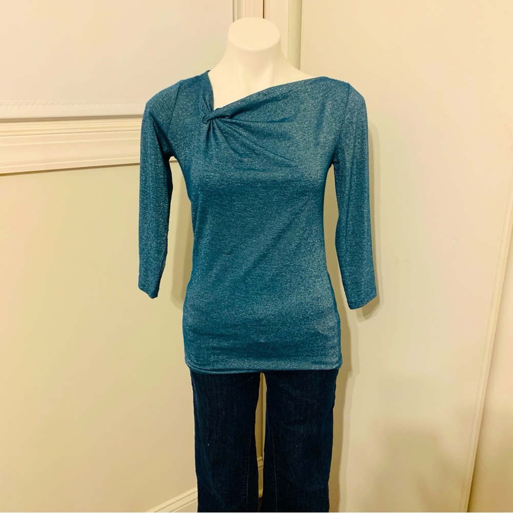 Loft metallic 3/4 sleeve shirt